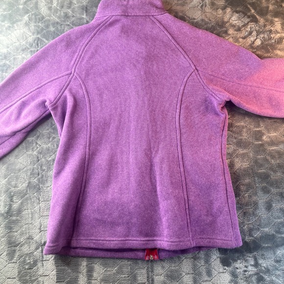 Lands End Purple Sweater Fleece Full Zip Jacket Mock Neck Womens Medium 10-12 - Picture 7 of 7